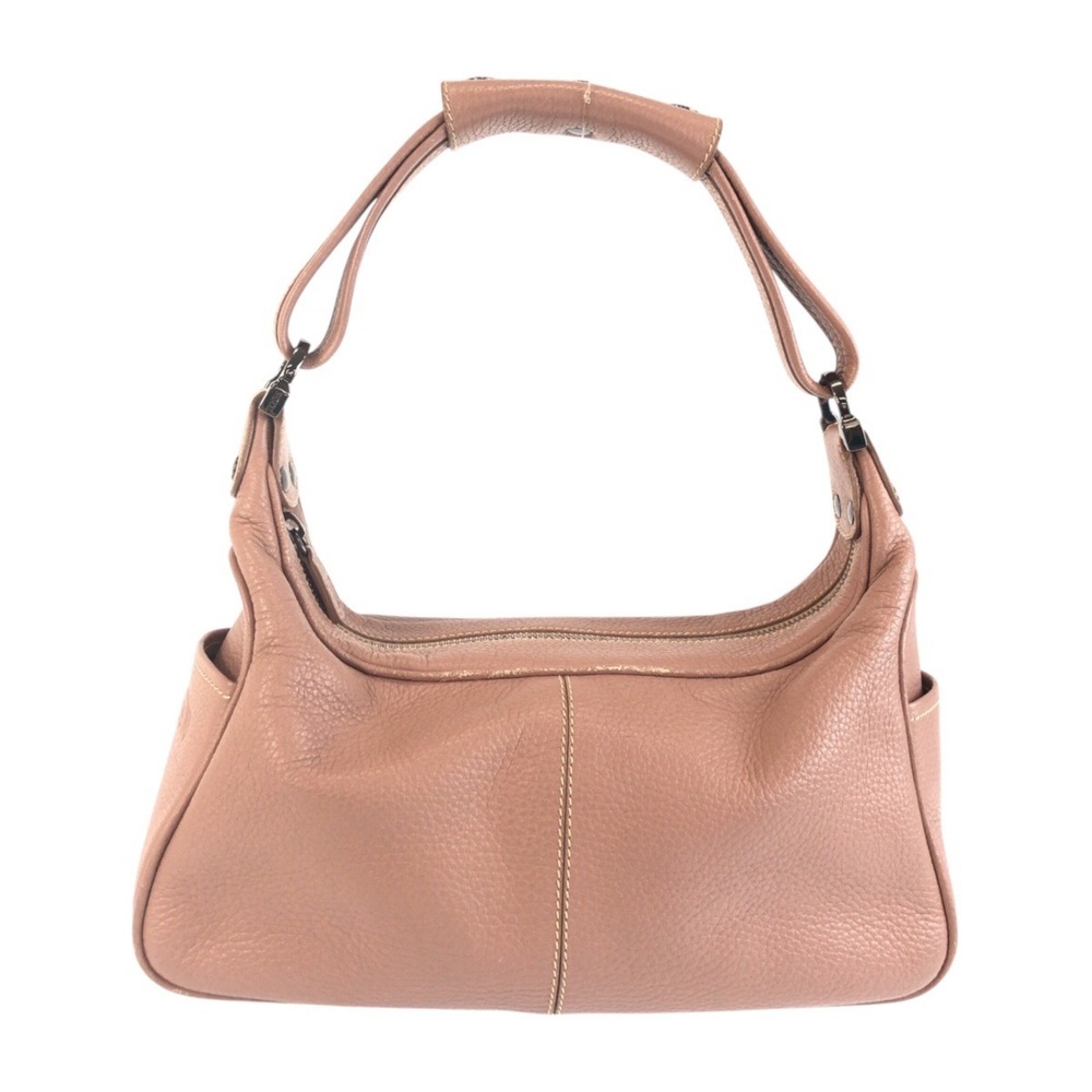 TOD’S (Tod's) Pink Dusty Leather Handbag/Shoulder Bag with Silver Hardware fo...